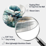 Tropical Palm Leaves Ginkgo II - Asymmetric Metal Wall Clock