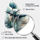 Tropical Palm Leaves Ginkgo II - Asymmetric Metal Wall Clock