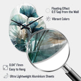 Tropical Palm Leaves Ginkgo II - Asymmetric Metal Wall Clock