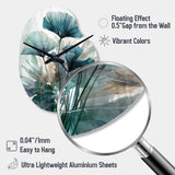Tropical Palm Leaves Ginkgo II - Asymmetric Metal Wall Clock