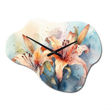 Orange Lily Symphony I - Asymmetric Metal Wall Clock