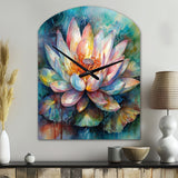 Pink Lotus Floral Dreams II - Asymmetric Metal Wall Clock
