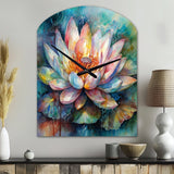 Pink Lotus Floral Dreams II - Asymmetric Metal Wall Clock
