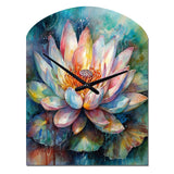 Pink Lotus Floral Dreams II - Asymmetric Metal Wall Clock