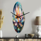 Pink Lotus Floral Dreams II - Asymmetric Metal Wall Clock