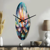 Pink Lotus Floral Dreams II - Asymmetric Metal Wall Clock