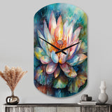 Pink Lotus Floral Dreams II - Asymmetric Metal Wall Clock