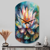 Pink Lotus Floral Dreams II - Asymmetric Metal Wall Clock