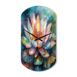 Pink Lotus Floral Dreams II - Asymmetric Metal Wall Clock