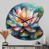 Pink Lotus Floral Dreams II - Asymmetric Metal Wall Clock