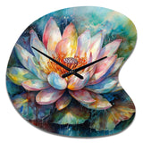 Pink Lotus Floral Dreams II - Asymmetric Metal Wall Clock