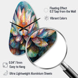 Pink Lotus Floral Dreams II - Asymmetric Metal Wall Clock
