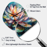 Pink Lotus Floral Dreams II - Asymmetric Metal Wall Clock