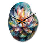 Pink Lotus Floral Dreams II - Asymmetric Metal Wall Clock