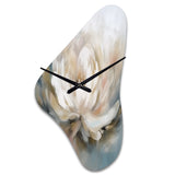 White Lotus Floral Melodies - Asymmetric Metal Wall Clock