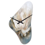 White Lotus Floral Melodies - Asymmetric Metal Wall Clock