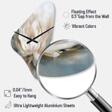 White Lotus Floral Melodies - Asymmetric Metal Wall Clock