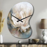 White Lotus Floral Melodies - Asymmetric Metal Wall Clock