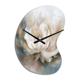 White Lotus Floral Melodies - Asymmetric Metal Wall Clock