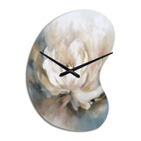 White Lotus Floral Melodies - Asymmetric Metal Wall Clock