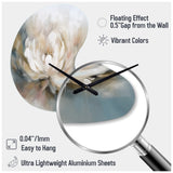 White Lotus Floral Melodies - Asymmetric Metal Wall Clock