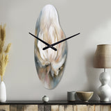 White Lotus Floral Melodies - Asymmetric Metal Wall Clock