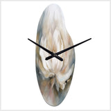 White Lotus Floral Melodies - Asymmetric Metal Wall Clock