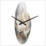 White Lotus Floral Melodies - Asymmetric Metal Wall Clock