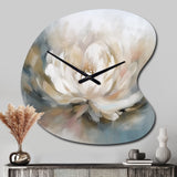 White Lotus Floral Melodies - Asymmetric Metal Wall Clock