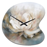 White Lotus Floral Melodies - Asymmetric Metal Wall Clock