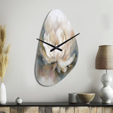 White Lotus Floral Melodies - Asymmetric Metal Wall Clock