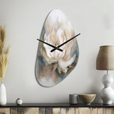 White Lotus Floral Melodies - Asymmetric Metal Wall Clock