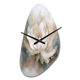 White Lotus Floral Melodies - Asymmetric Metal Wall Clock