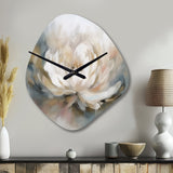 White Lotus Floral Melodies - Asymmetric Metal Wall Clock