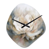 White Lotus Floral Melodies - Asymmetric Metal Wall Clock