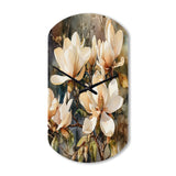 Cream Magnolia Symphony - Asymmetric Metal Wall Clock