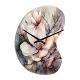 Pink Magnolia Symphony I - Asymmetric Metal Wall Clock