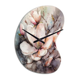 Pink Magnolia Symphony I - Asymmetric Metal Wall Clock