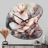 Pink Magnolia Symphony I - Asymmetric Metal Wall Clock