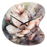 Pink Magnolia Symphony I - Asymmetric Metal Wall Clock