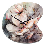 Pink Magnolia Symphony I - Asymmetric Metal Wall Clock