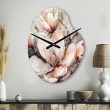 Pink Magnolia Symphony I - Asymmetric Metal Wall Clock