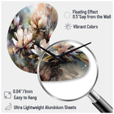 Pink Magnolia Symphony II - Asymmetric Metal Wall Clock