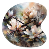 Pink Magnolia Symphony II - Asymmetric Metal Wall Clock