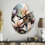 Pink Magnolia Symphony II - Asymmetric Metal Wall Clock
