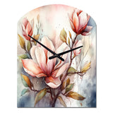 Red Magnolia Symphony - Asymmetric Metal Wall Clock