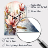 Red Magnolia Symphony - Asymmetric Metal Wall Clock