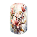 Red Magnolia Symphony - Asymmetric Metal Wall Clock