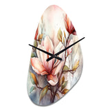 Red Magnolia Symphony - Asymmetric Metal Wall Clock