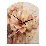 Emotions Of Beige Red Peony Flower I - Asymmetric Metal Wall Clock